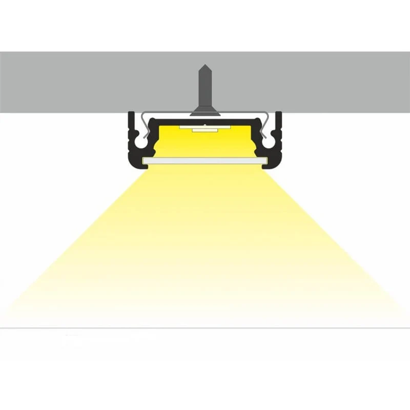 Aufbauprofil flach 200cm Schwarz ohne Abdeckung für LED-Strips
