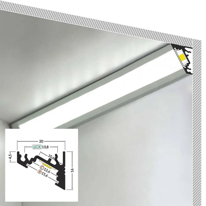 LED Aluminium Profil 2m Aufbau
