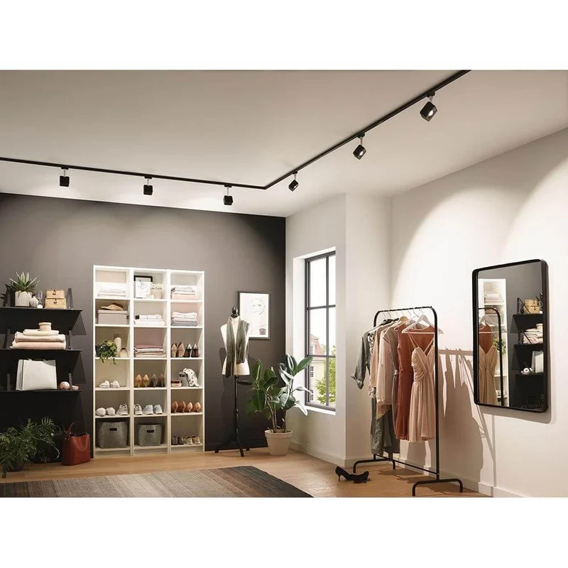 U-Rail LED Schienenspot Cube Spot Schwarz-Matt Dimmbar