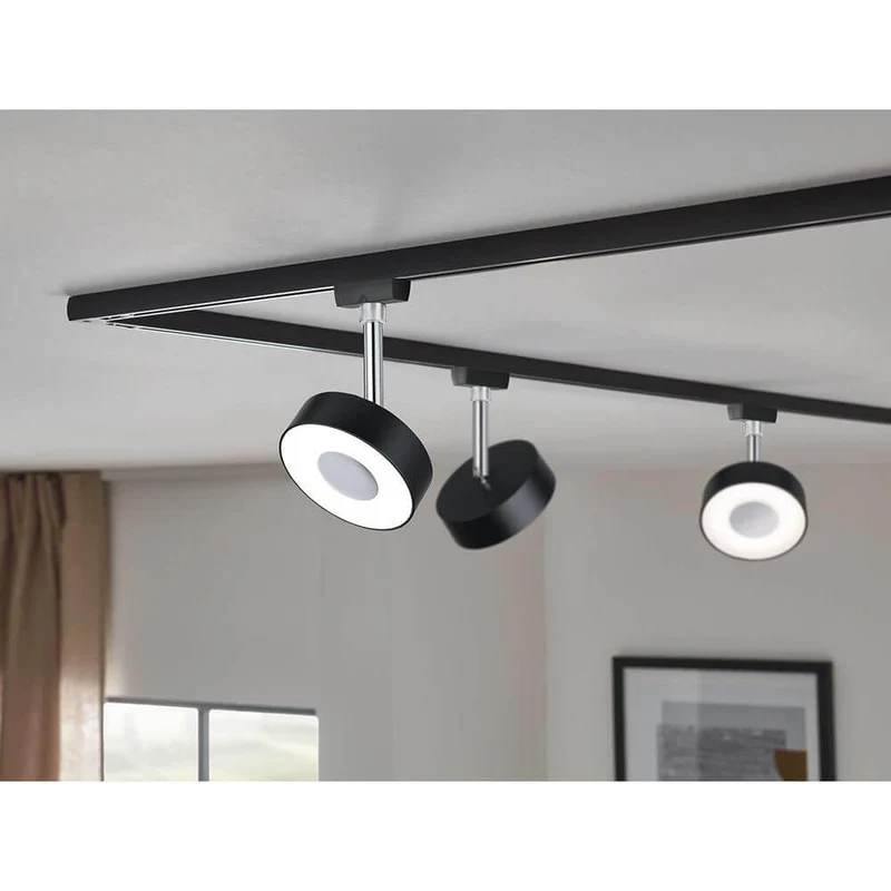 U-Rail LED Schienenspot Circle Einzelspot Dimmbar Schwarz-Matt, Chrom