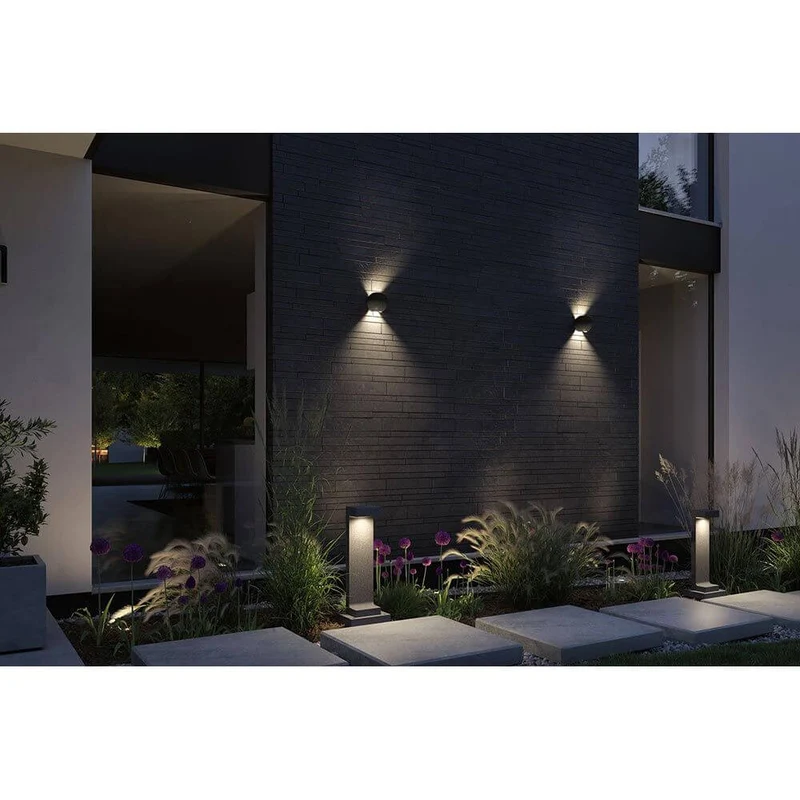 LED Außen Wandleuchte Concrea Schwarzer Sandstein Beton IP65