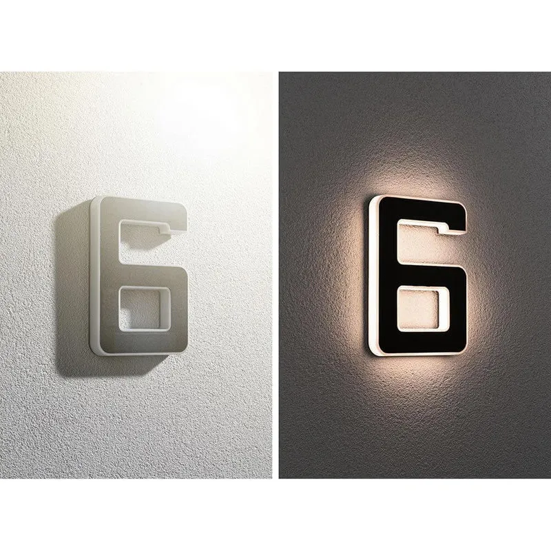Solar LED Hausnummernleuchte Nummer 6