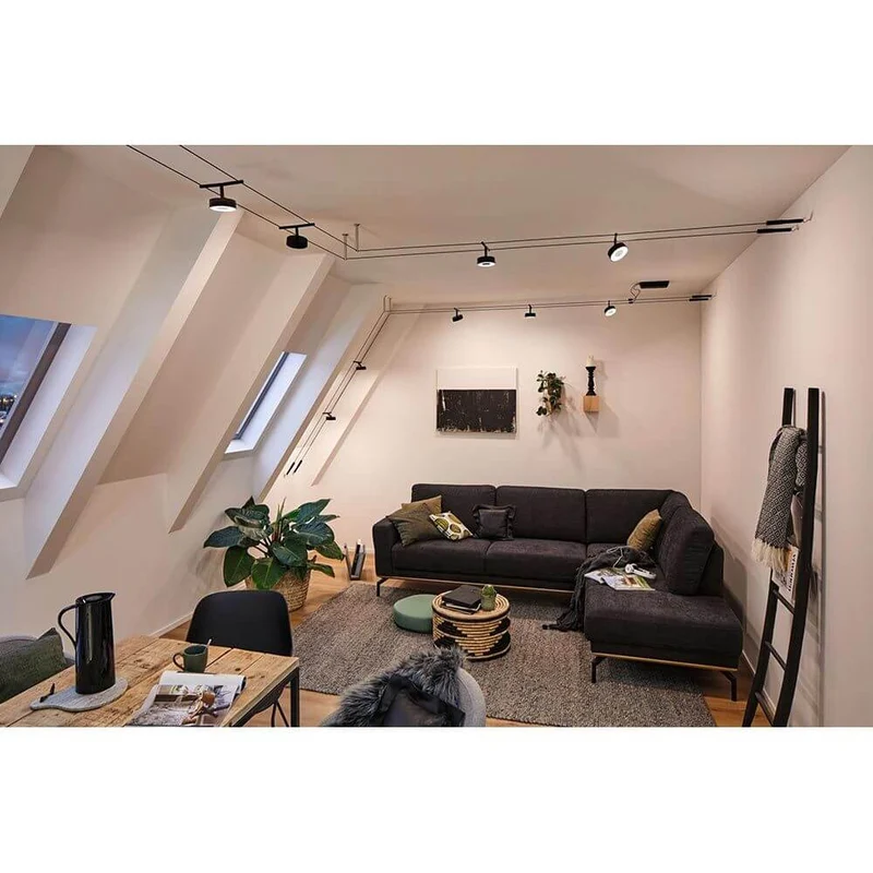 CorDuo LED Seilsystem Circle Einzelspot Schwarz-Matt, Chrom