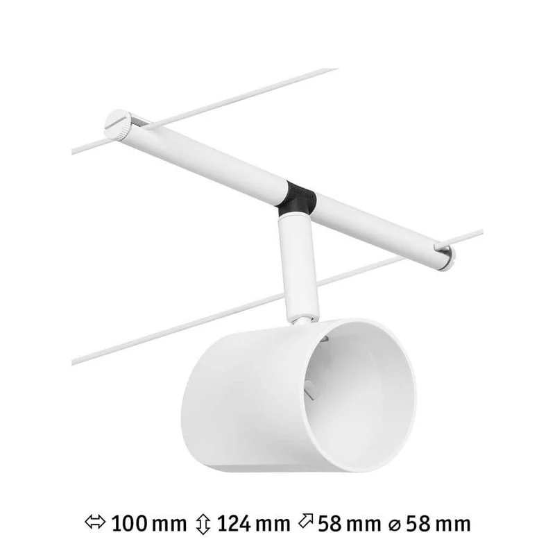 CorDuo Seilsystem Cup Einzelspot Weiß-Matt, Chrom