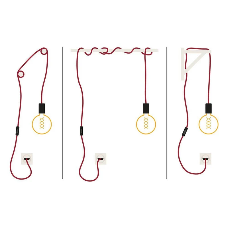 Neordic Pendelleuchte Eldar inkl. Stecker Rot, Chrom