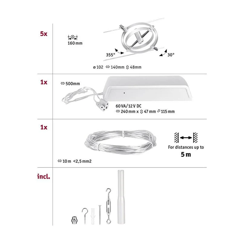 CorDuo Seilsystem Cardan Basis-Set Chrom-Matt