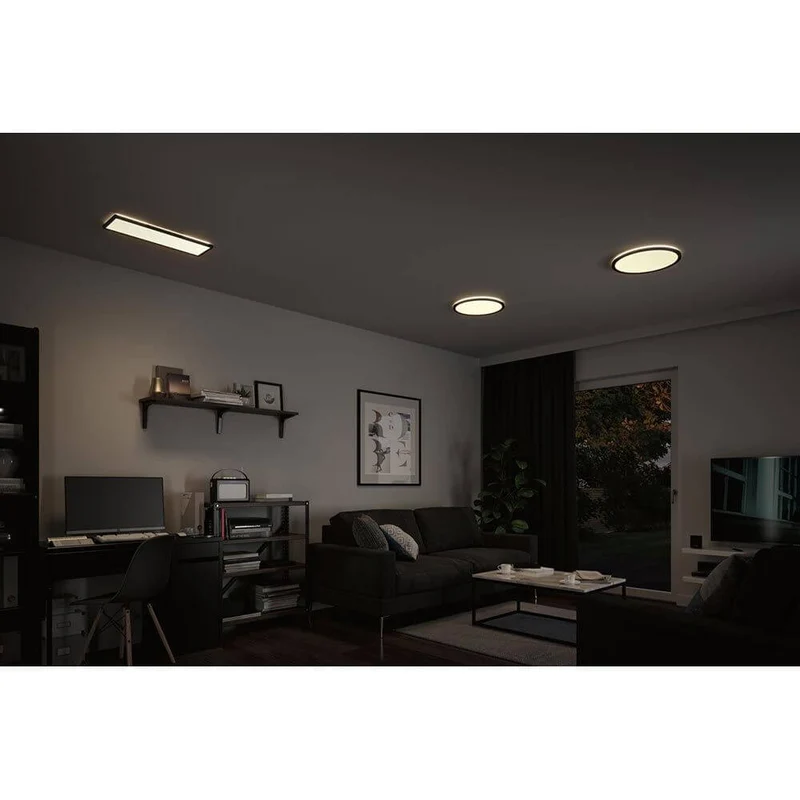 LED Decken Panel Atria Shine Schwarz mit 3 Stufen-Dimmer