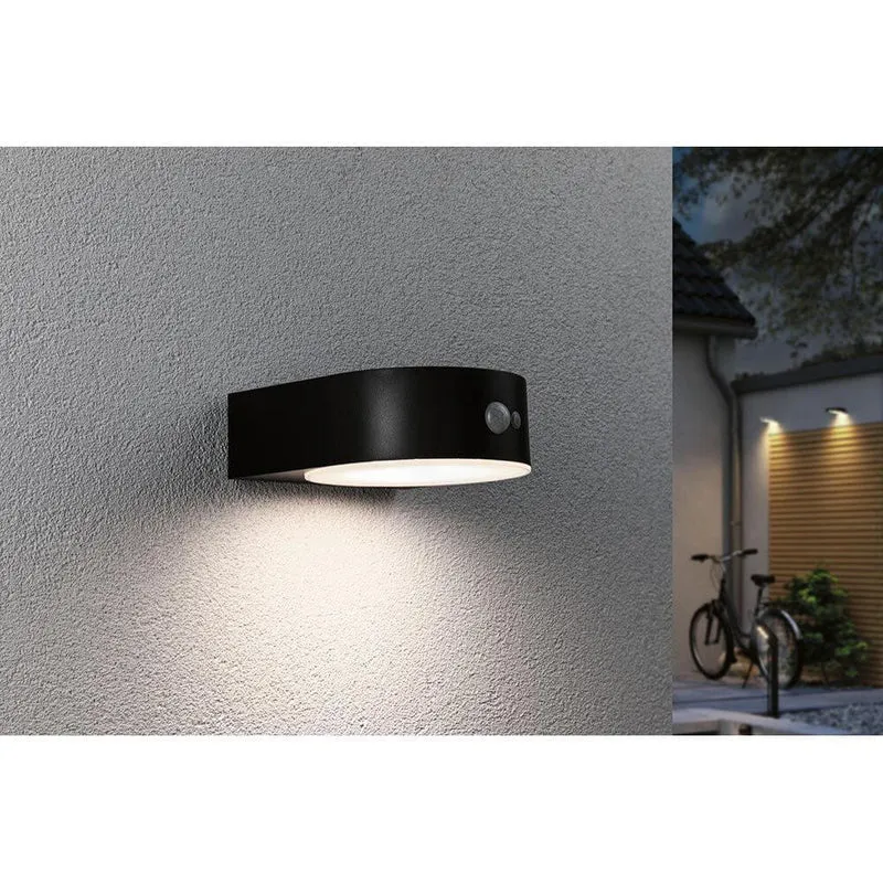 Solar LED Außenwandleuchte Eileen Sensor Schwarz
