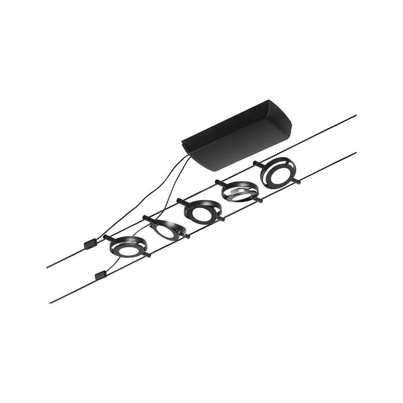 CorDuo LED Seilsystem Round Mac Basis-Set Schwarz, Chrom