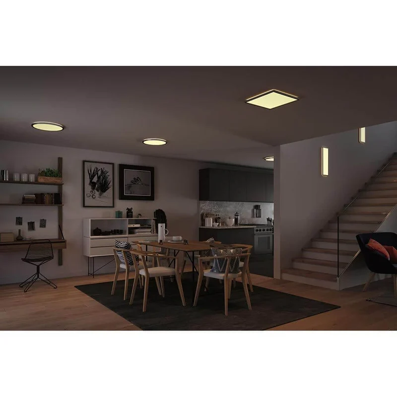 LED Panel Atria Shine Rund Chrom-Matt mit Stufen-Dimmer