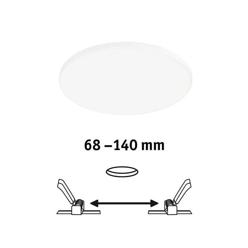 VariFit LED Einbaupanel Veluna Edge Ø 16cm Weiß Dimmbar