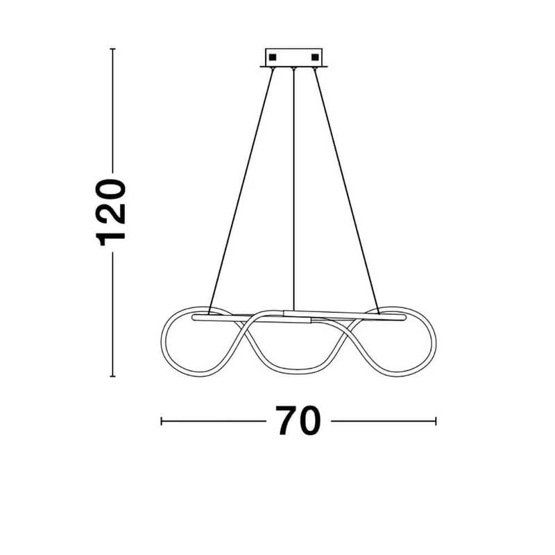 Tiriac LED Hängeleuchte Metall Ø 70cm