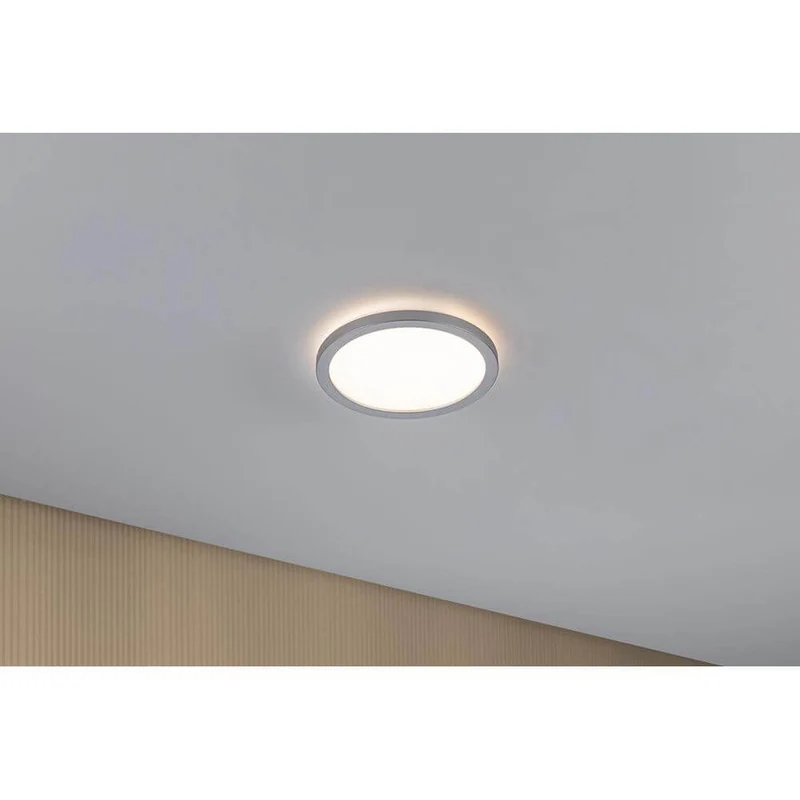 LED Panel Deckenlampe Atria Shine Ø 19cm Chrom-Matt