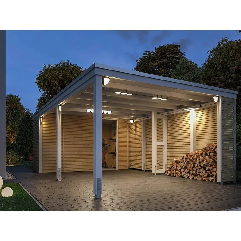 Park + Light LED Außen-Deckenleuchte Carport Anthrazit IP44