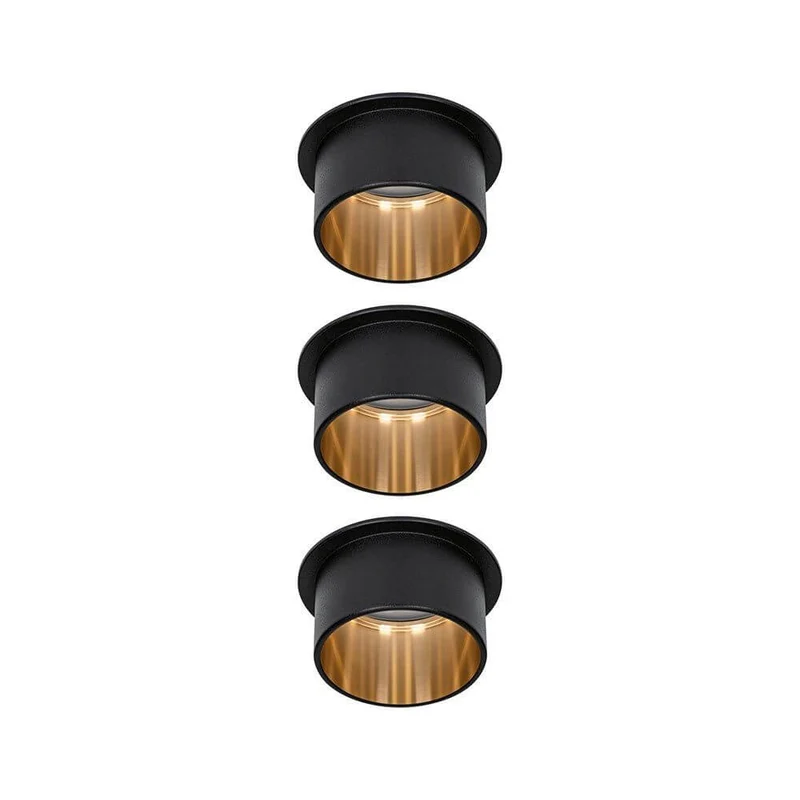 LED Einbauleuchte Stufen-Dimmer Gil Basis-Set 68mm Schwarz-Matt