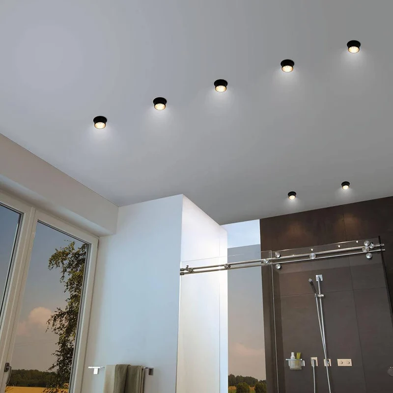 LED Einbauleuchte Stufen-Dimmer Gil Basis-Set 68mm Schwarz-Matt