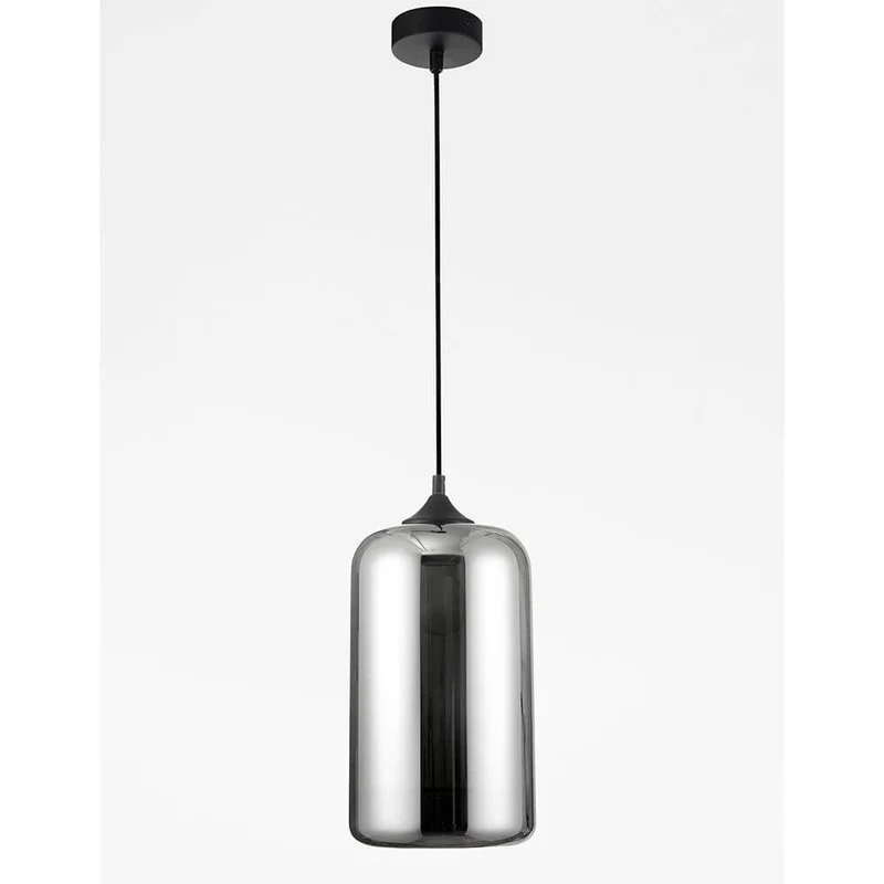 Savaz Glas Hängelampe Chrom, Rauchfarben
