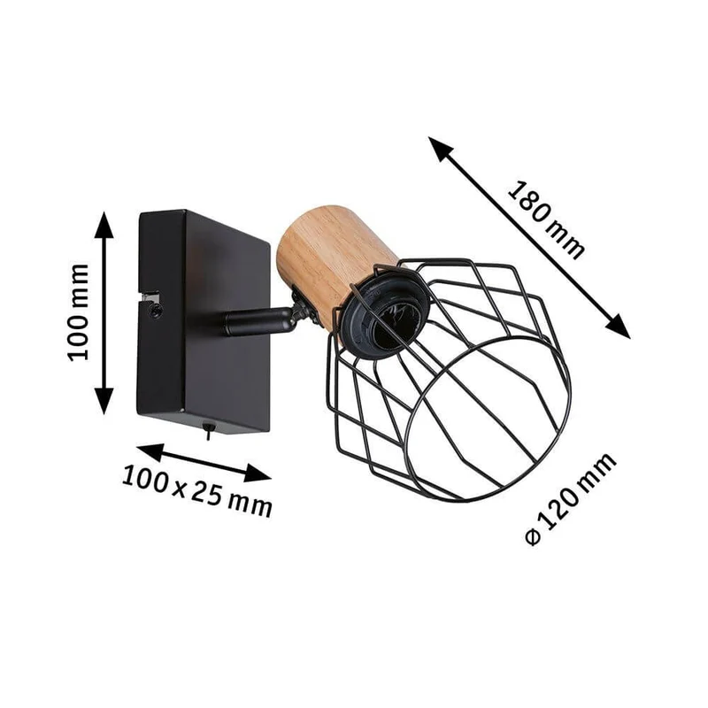 Deckenstrahler Lanka Schwarz Dimmbar