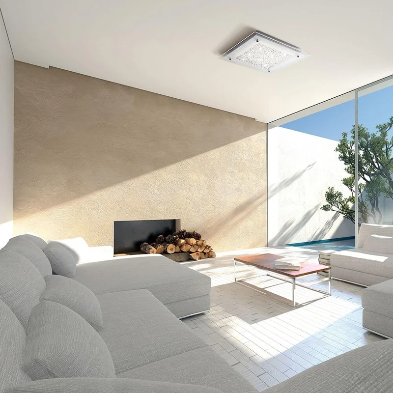 Crystal LED Mirror Deckenleuchte Eckig