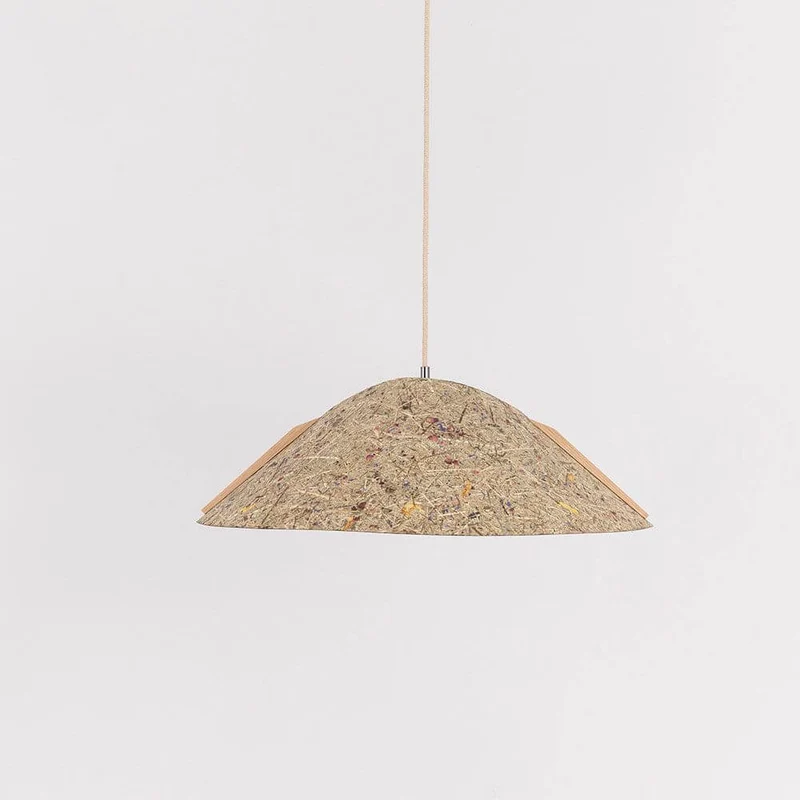 Holz Hängelampe mit Schirm Ø 62cm Konisch