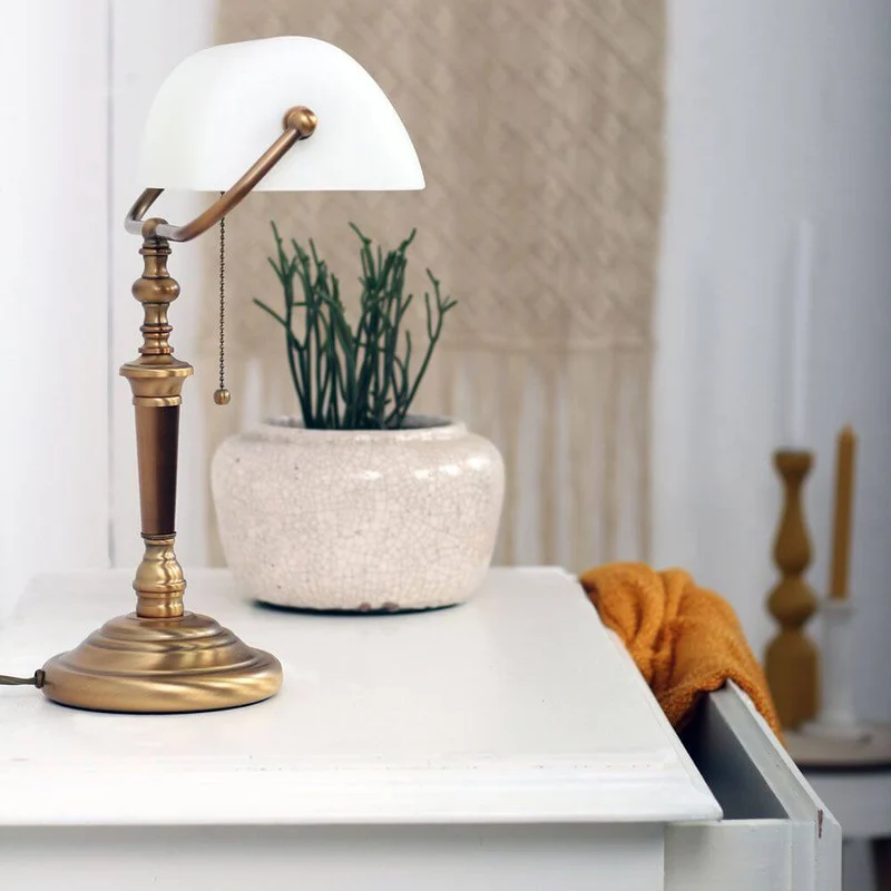 Vintage-Tischleuchte Ancilla Bankerslamp