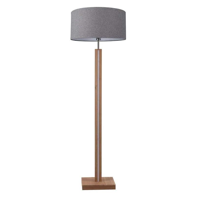 LED Stehleuchte Asseto 3350lm Eiche-Geölt, Grau