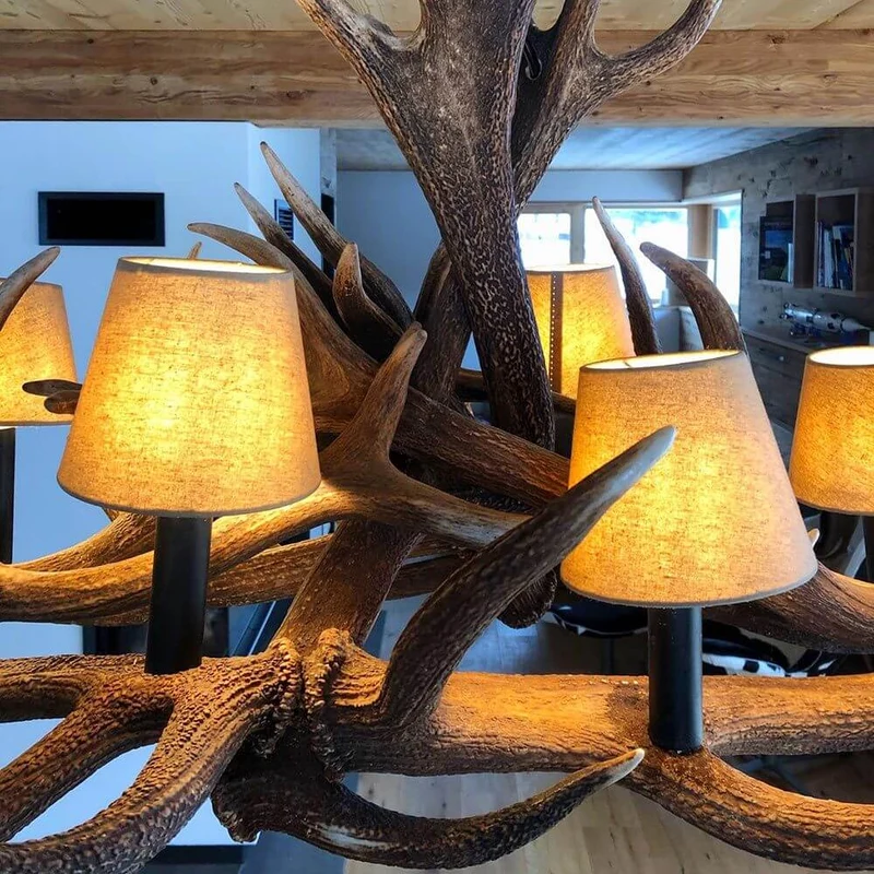 XXL Geweih Chalet Esstischlampe 160 x 90cm