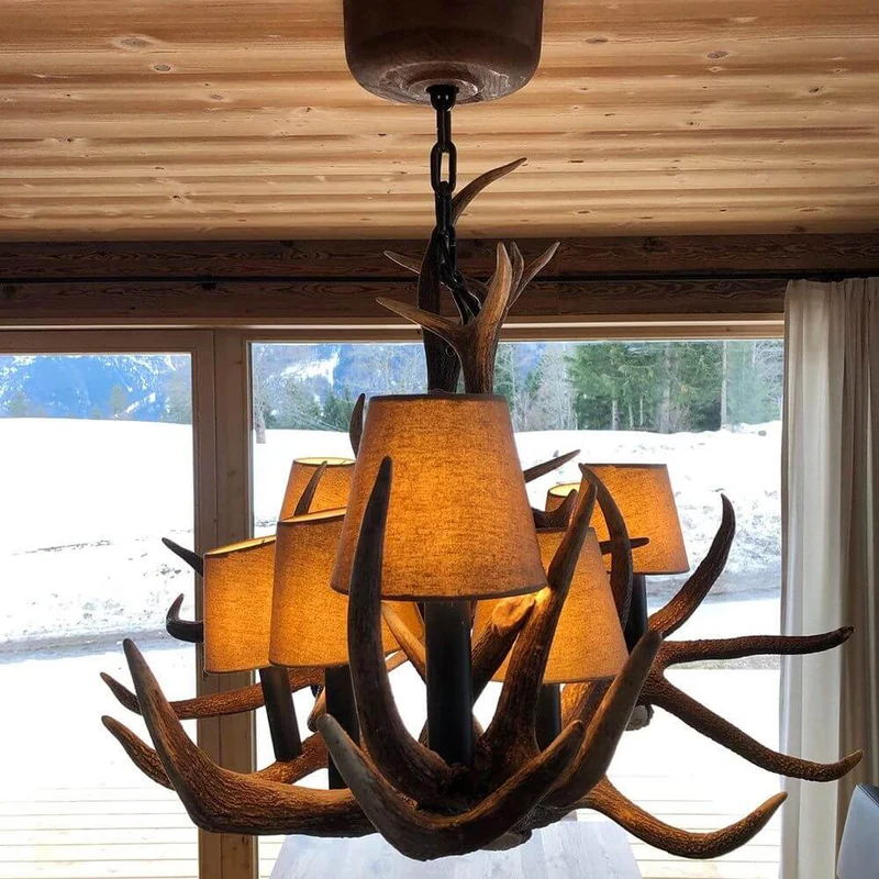 XXL Geweih Chalet Esstischlampe 160 x 90cm