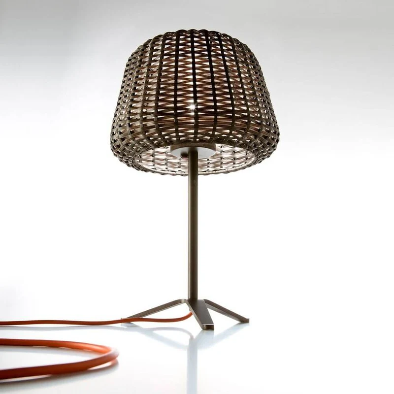 Panzeri Ralph Rattan Außen Tischlampe 58cm
