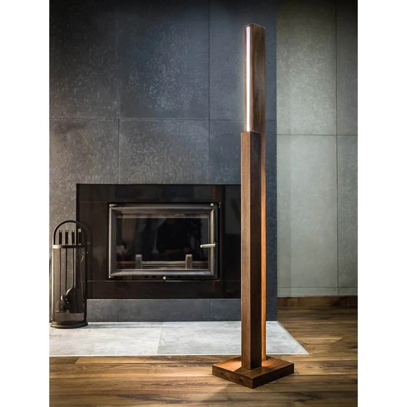 LED Stehleuchte Manhattan Touch-Dimmer 3500lm Nuss