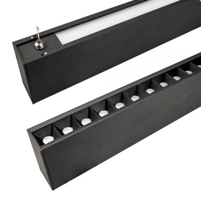 LED Hängeleuchte Up+Down Raster 2900lm schwarz UGR<6 3000K Dimmbar