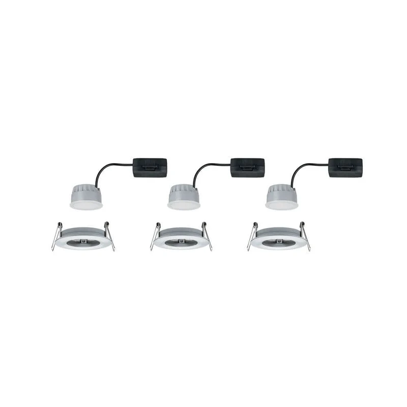 3er-Set LED Einbauleuchte Nova rund 3-Stufen Dimmbar Alu-Gedreht