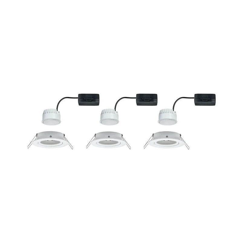 3er-Set LED Einbauleuchte Nova rund Weiß