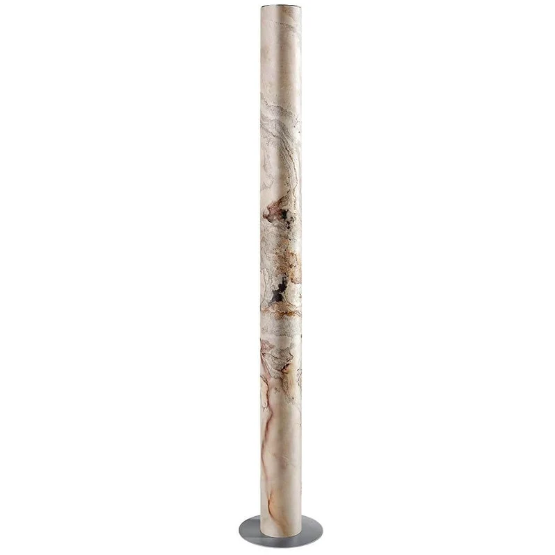 LED Stehleuchte Columna aus Stein Weißperle