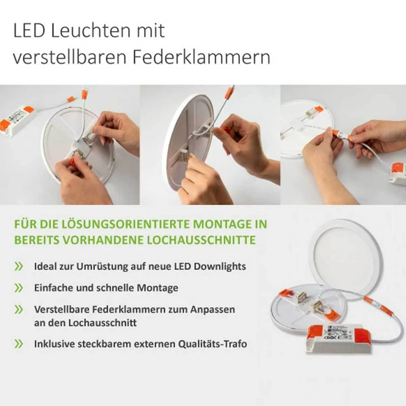 Einbau LED-Panel Ø 17,5cm Flex 15W Ausschnitt 5-16cm Neutralweiß