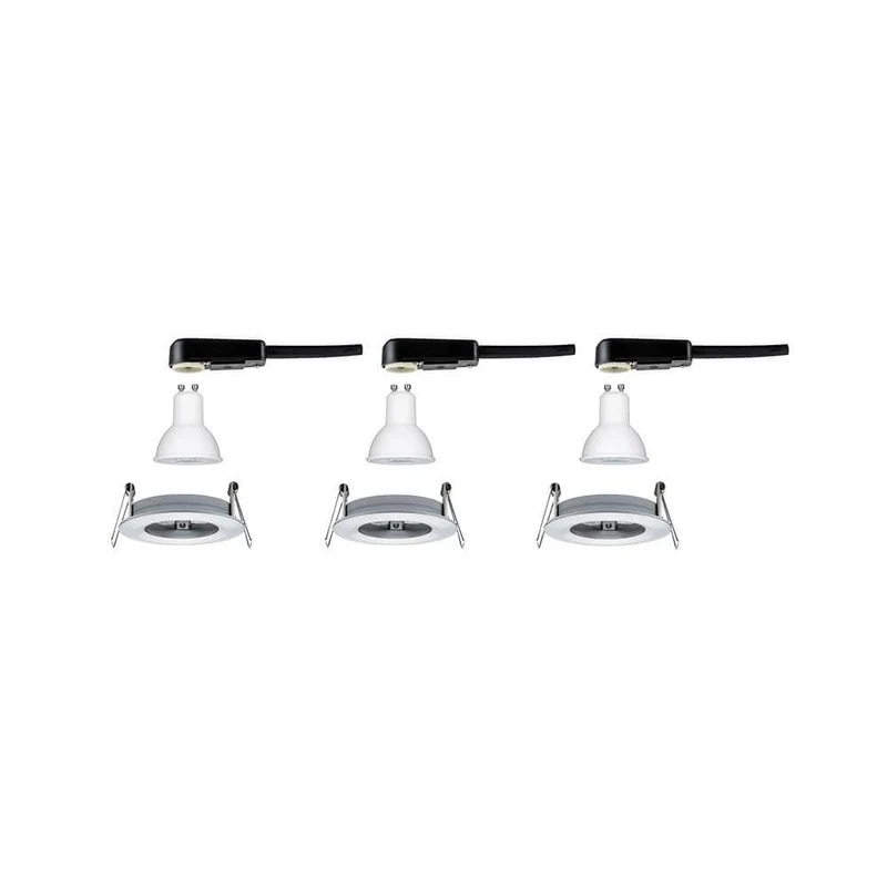 Einbauleuchten-Set Nova rund starr LED IP44 3-stepdim 3x6,5W GU10