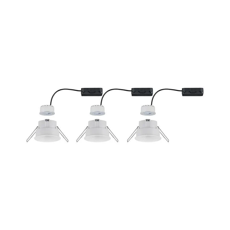 3er-Set LED Einbaulampen Cymbal Coin Warmdimmfunktion IP44 Weiß