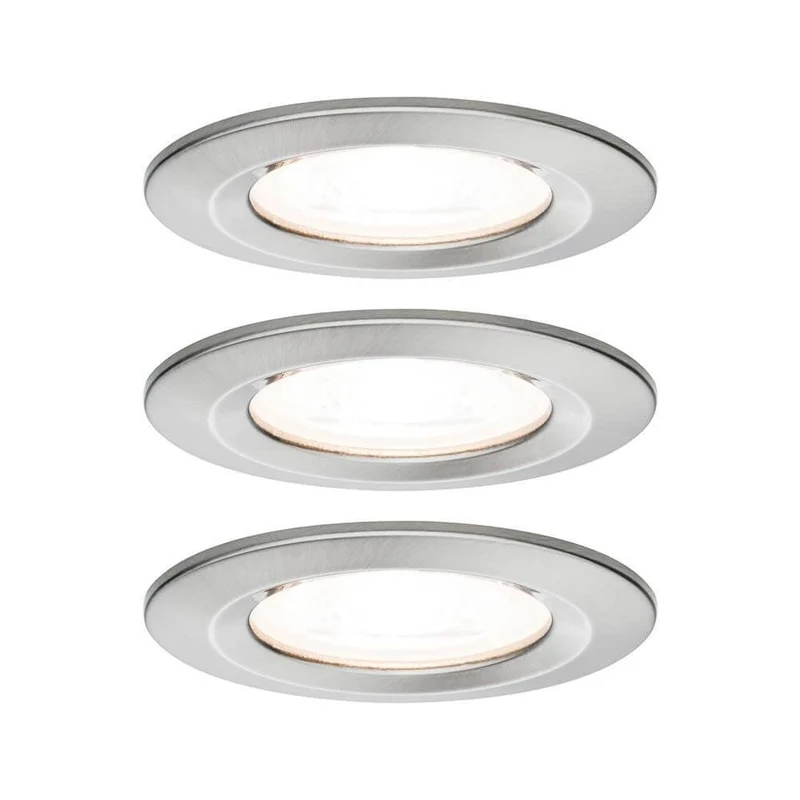 Einbauleuchten-Set Nova rund starr LED IP44 3x6,5W 2700K GU10