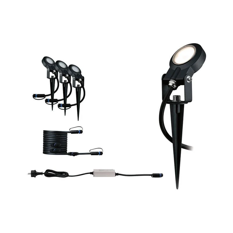 LED Plug & Shine Spot Sting Basisset Dimmbar IP67 24V 3000K 3x6W
