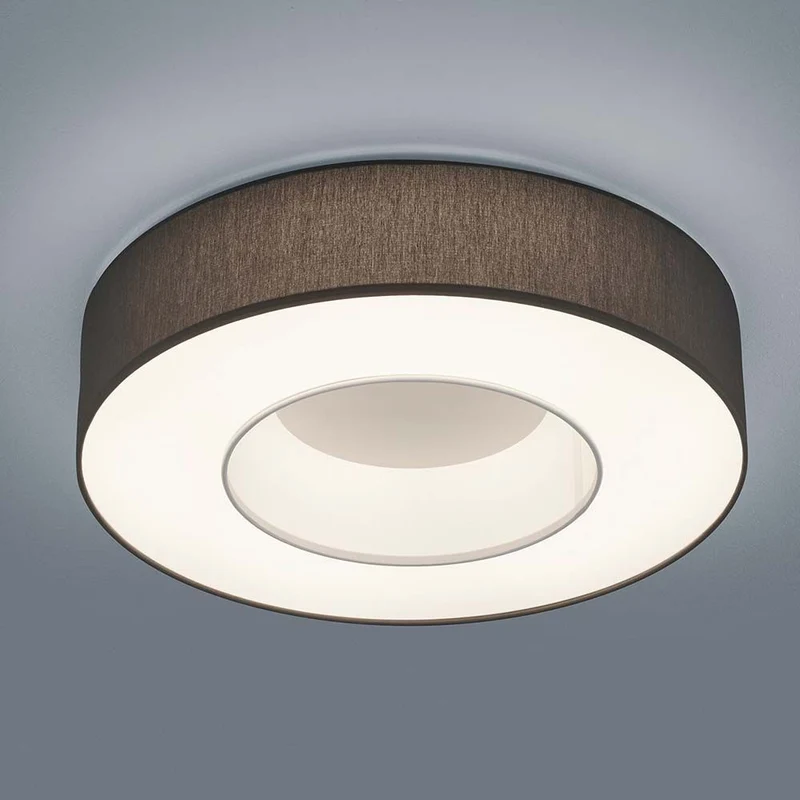 LED Deckenleuchte Lomo Weiß, Schirm Chintz Anthrazit