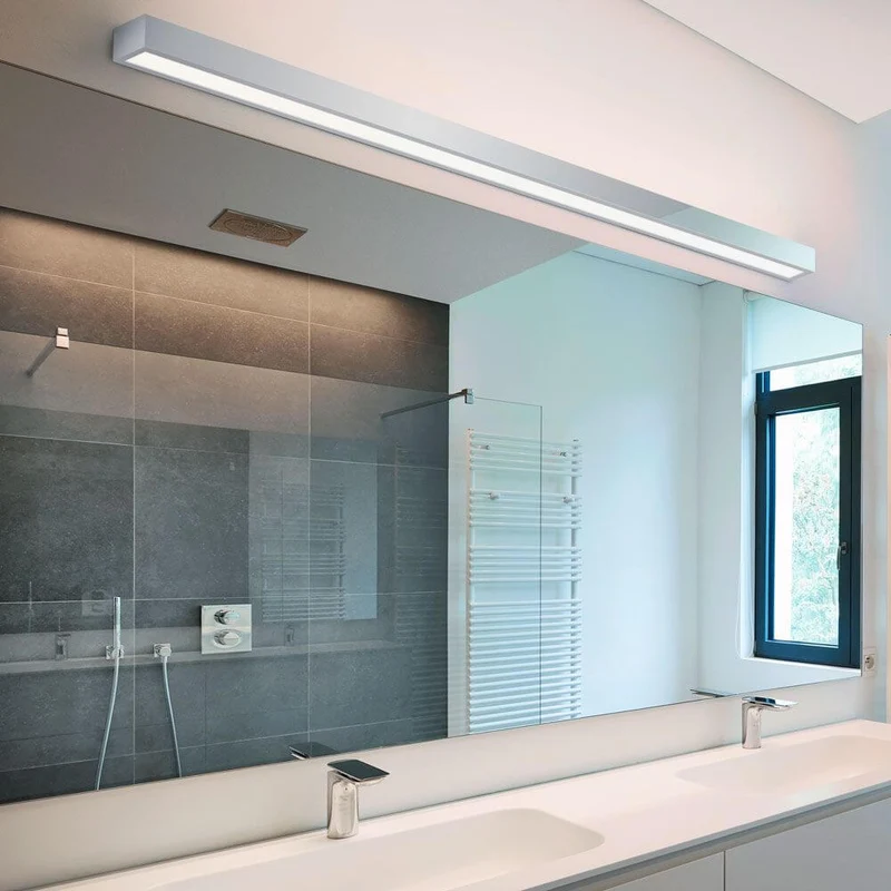 LED Spiegelleuchte Theia Lichtboard 90cm IP44 Chrom, Glas