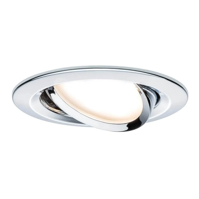 3er LED Einbauleuchten-Set Coin Slim rund Chrom dimm- & schwenkbar