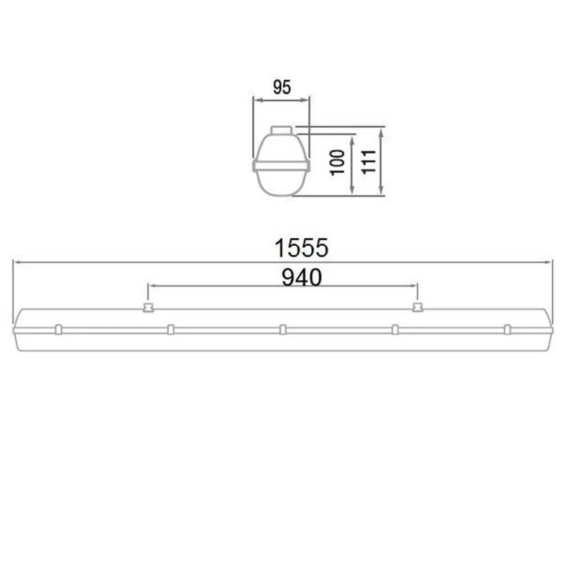 LED Wannenleuchte 33W Warmweiß schlagfest & IP66
