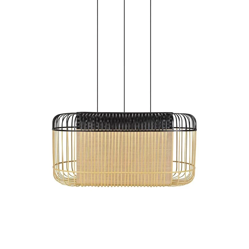 Forestier Esstisch-Hängeleuchte Bamboo Oval