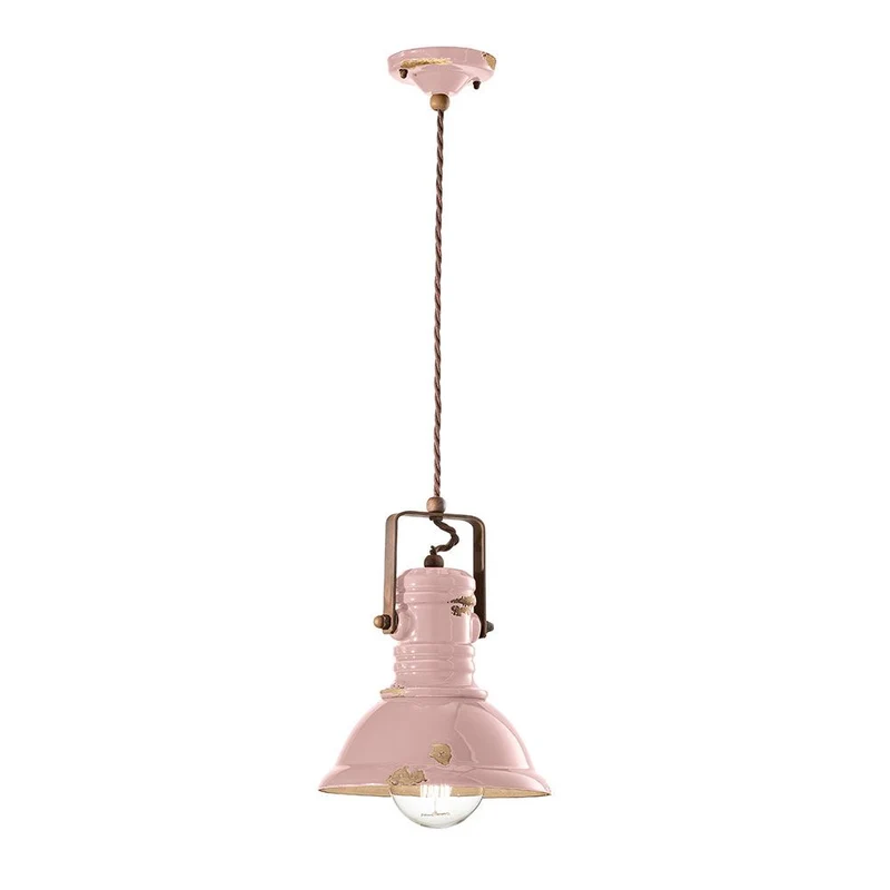 Ferroluce Industrial Keramik-Hängeleuchte Ø 23cm