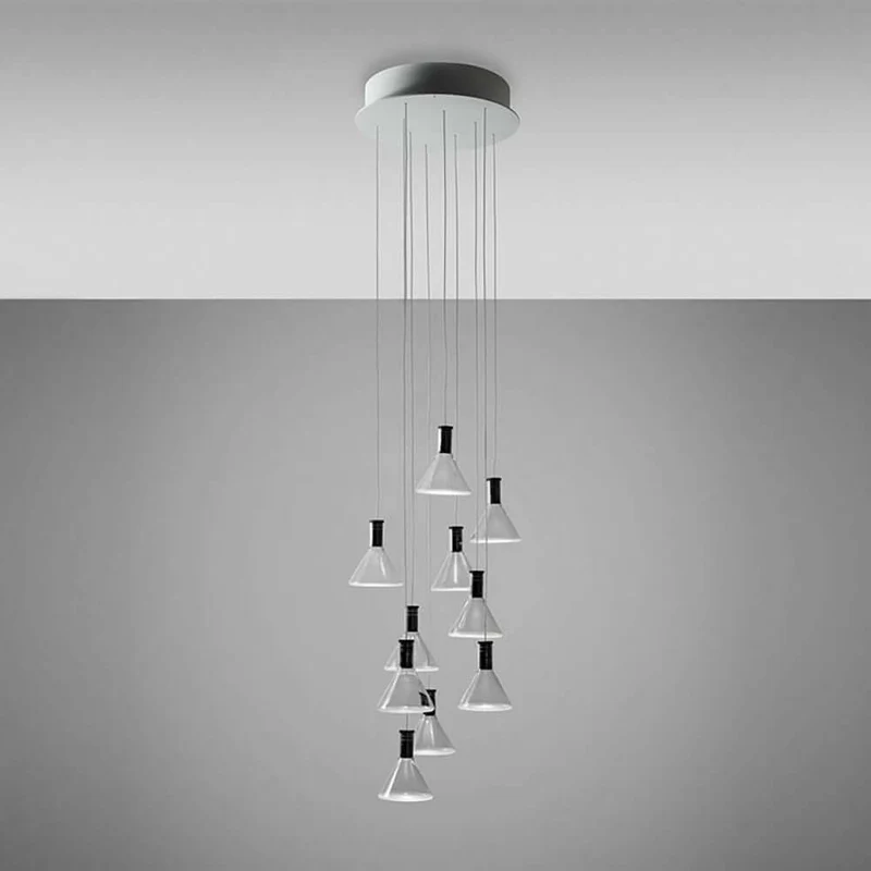 Fabbian Multispot LED-Hängeleuchte Polair 10-flammig rund