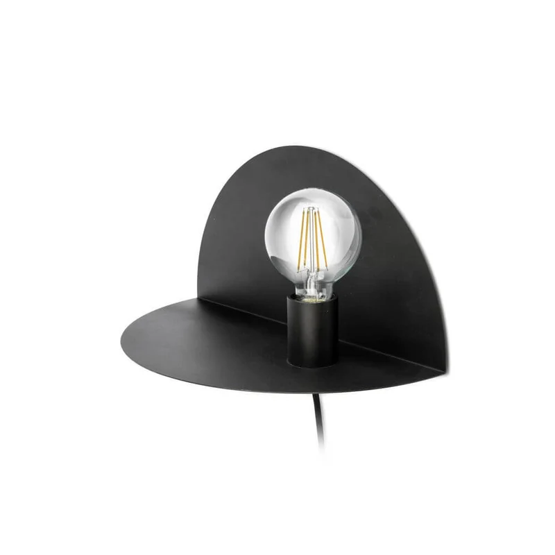 Wandleuchte Nit Schwarz mit Regal