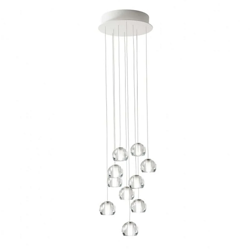 Fabbian Multispot LED-Hängeleuchte Beluga 10-flammig rund