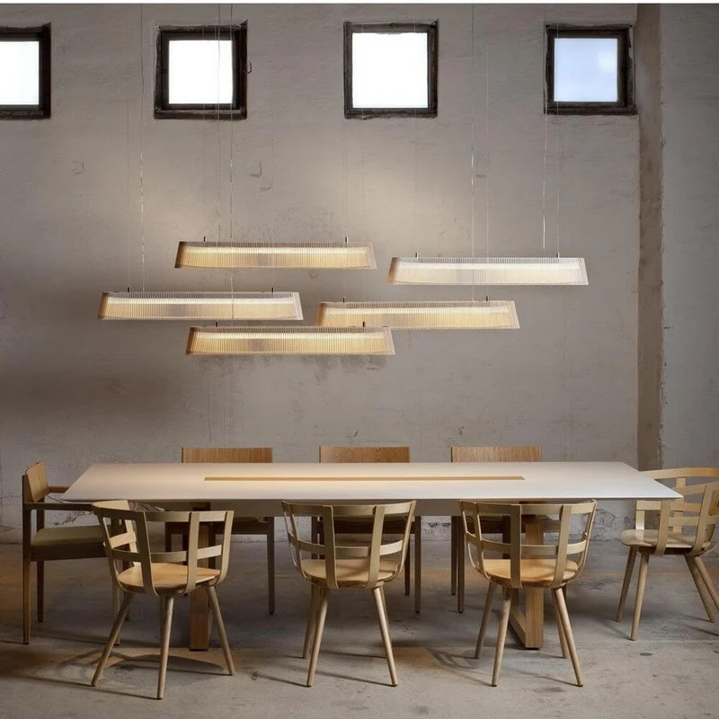 LED Pendelleuchte Owalo 7000 aus Holz 100cm