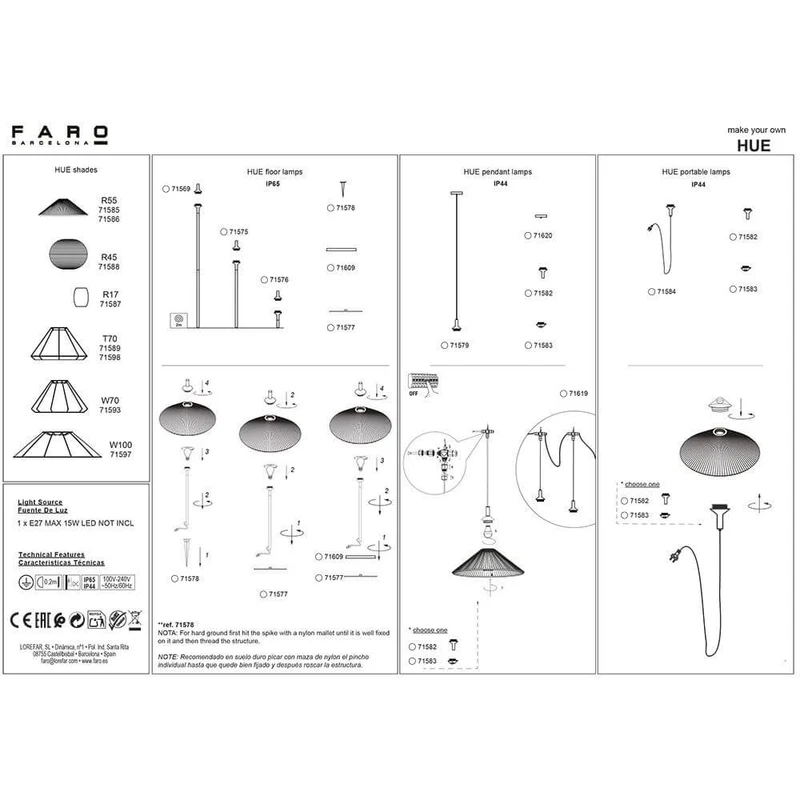 Outdoor Lampenschirm R17 für Hue Structure